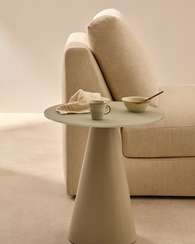 Приставной столик Wilshire Ø50х55 см серый, сталь, стекло