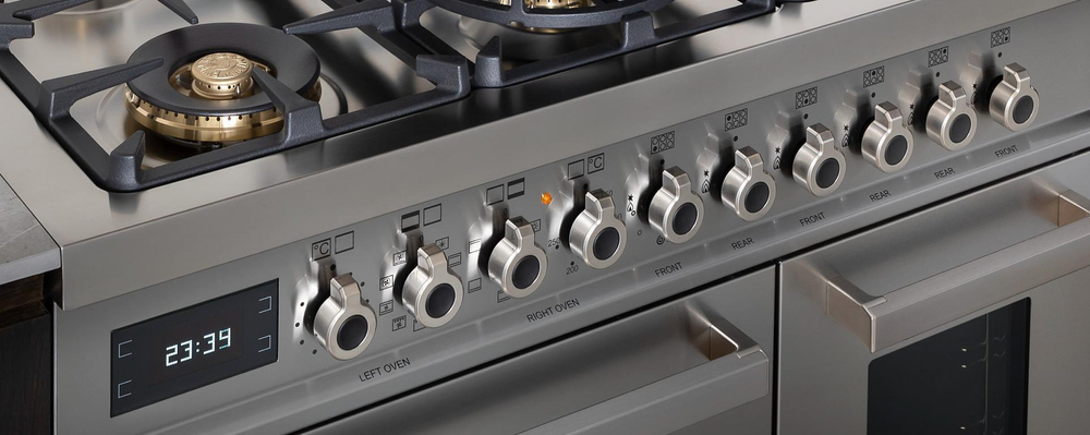 Варочный центр Bertazzoni, 6 газовых конфорок, два многофункциональных электрических шкафа, 120 см Желтый глянец