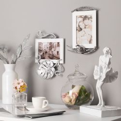 Фоторамка Monstera Deliciosa (Монстера) Античное серебро горизонтальная