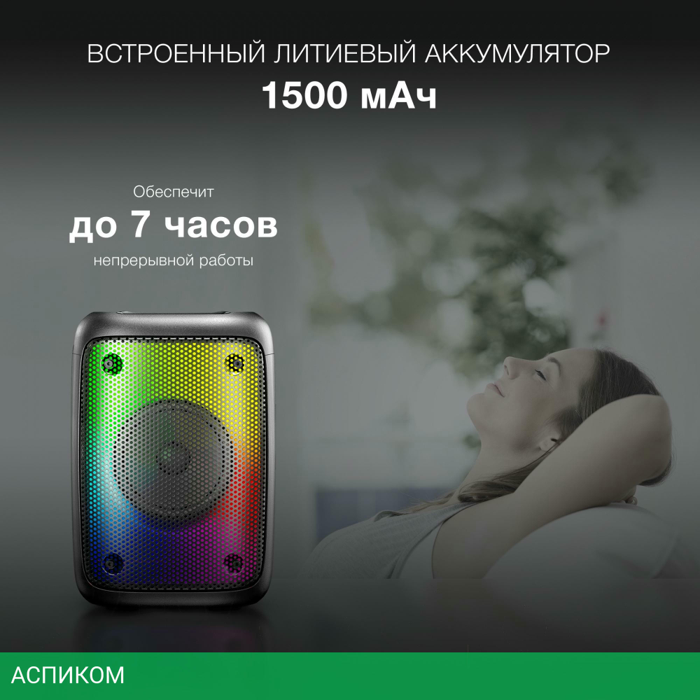 Портативная колонка Hyundai H-PS1006 черный