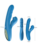 Голубой вибратор Otto с возвратно-поступательными движениями, вакуумом и подогревом - 22,2 см. (Цвет: голубой)