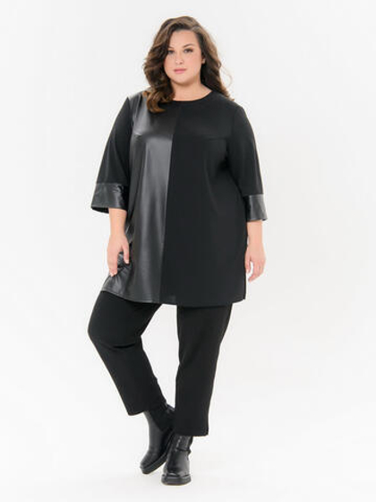 Туника комбинированная с экокожей