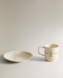 Zara Home набор столовой посуды из каменной керамики, цвет белый, 8.4 см
