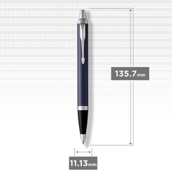 Шариковая ручка Parker IM Metal Matte Blue CT, стержень: M, цвет чернил: blue, в подарочной упаковке.