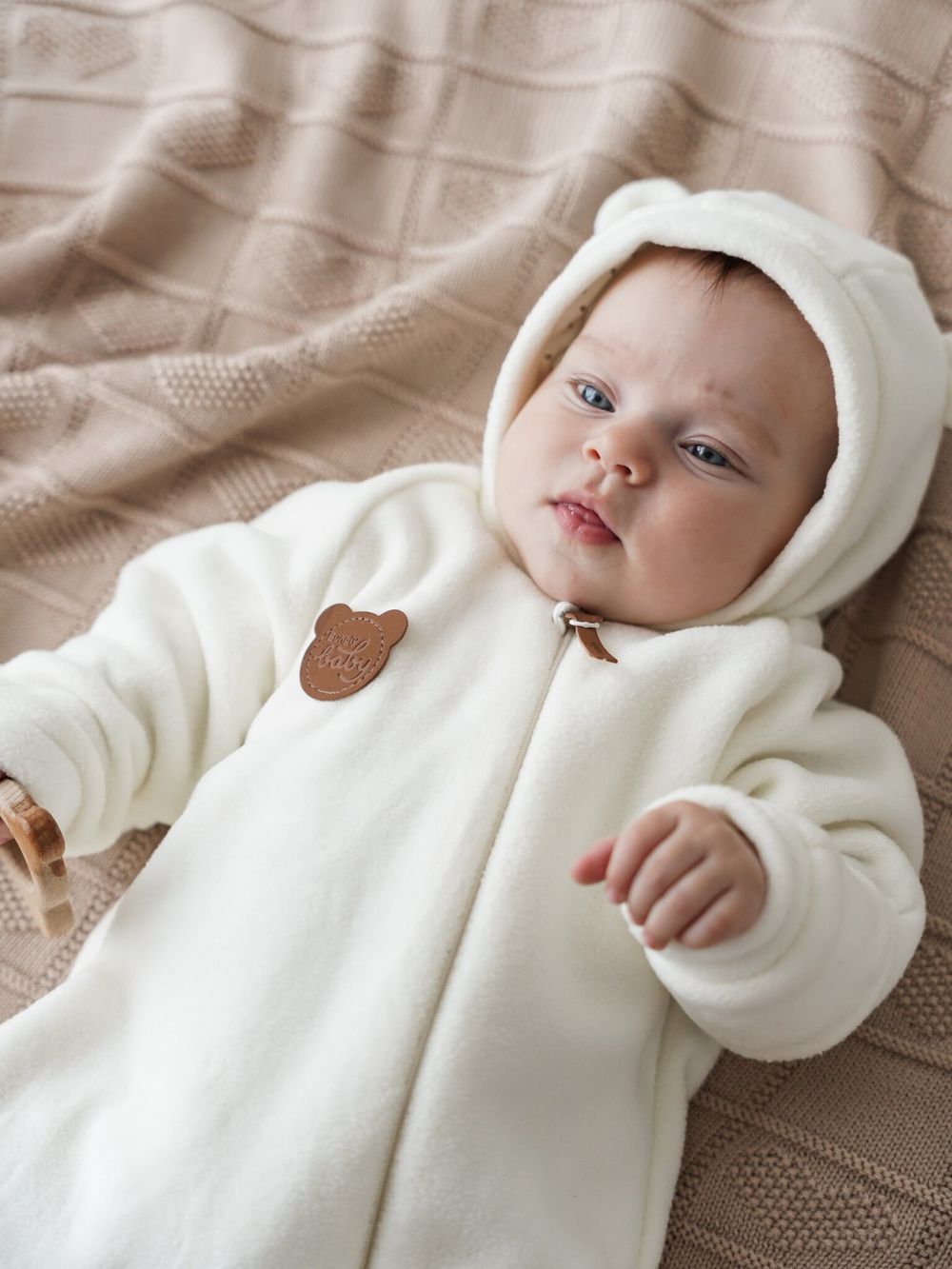 Комбинезон флисовый с закрытой ножкой "Сливки" 0+