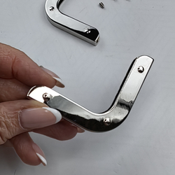 Уголки для сумки скругленные Серебро