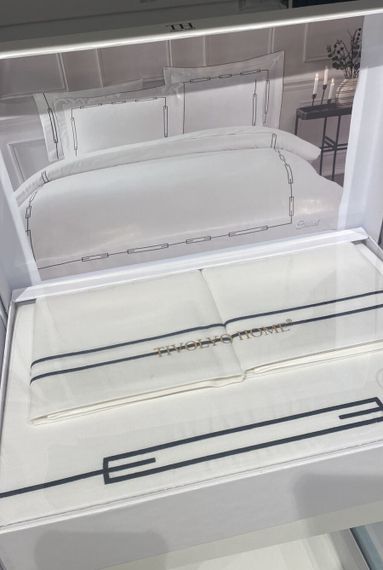 Постельное белье CHANEL черная вышивка deluxe TIVOLYO HOME Турция