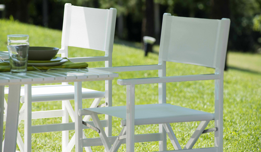 Кресло текстиленовое складное Magnani Regista, серебристый