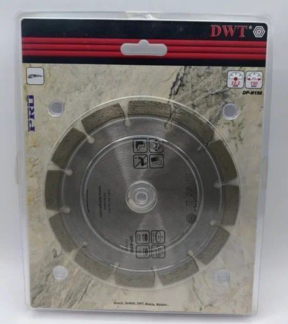 Диск алмазный отрезной сегментный DWT DP N150 150x22.2