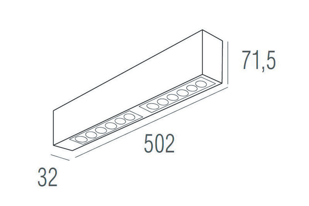 Накладной светодиодный светильник 0, 5м 12Вт 34° DL18515C121B12.34.500WW