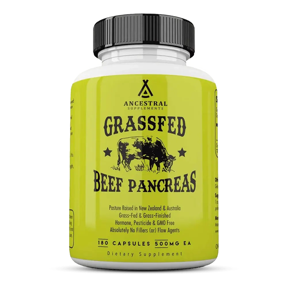 Ancestral Supplements - Grass fed Beef Pancreas 180 capsules 500mg