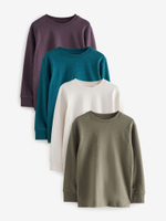 Лонгслив для мальчика Next 683-146, 4 шт., Хаки, Синий, Молочный