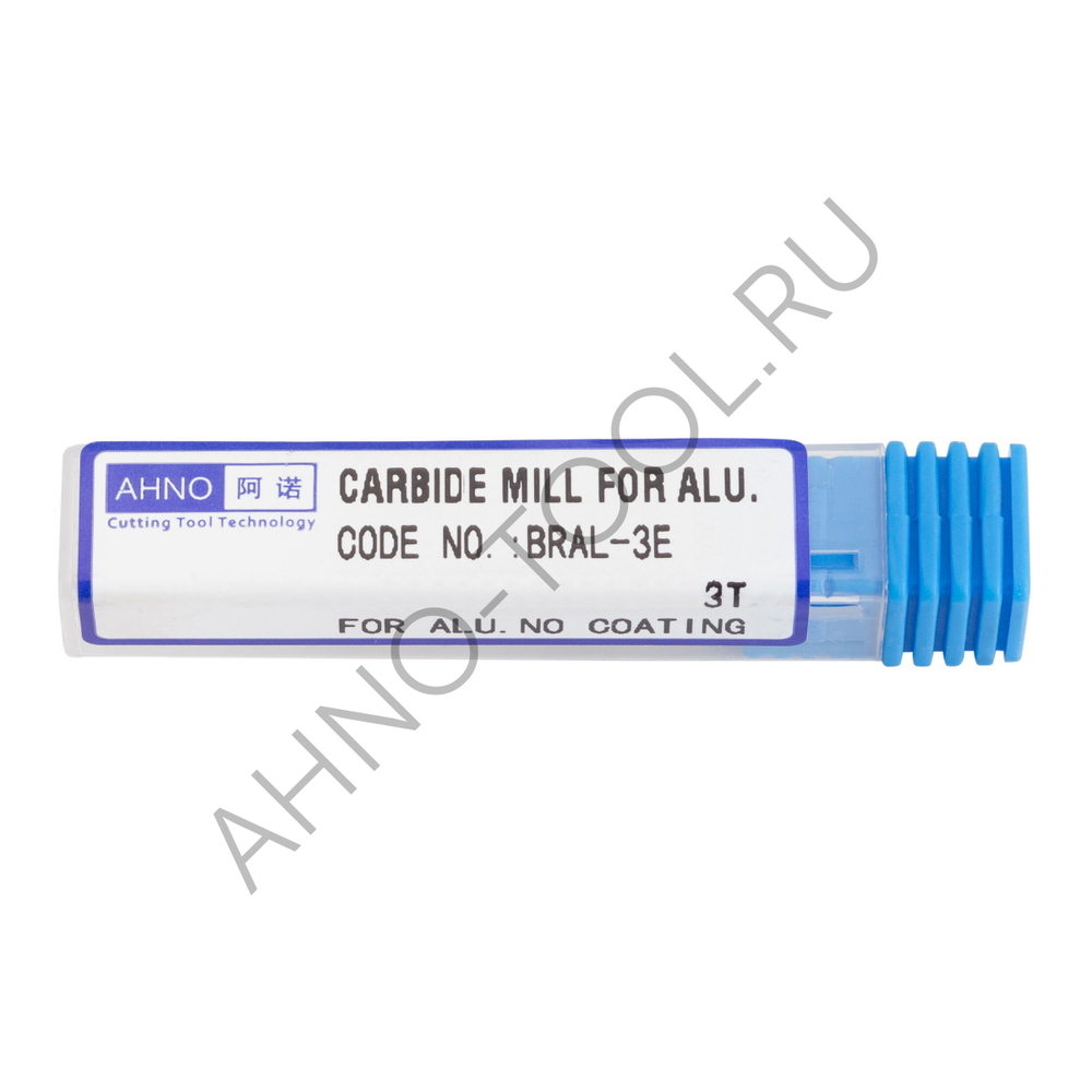 Фреза твердосплавная 8мм (L=60, l=20, хв=8) Z3 45° по алюминию и цвет.металлам BRAL-3E-D8.0 AHNO