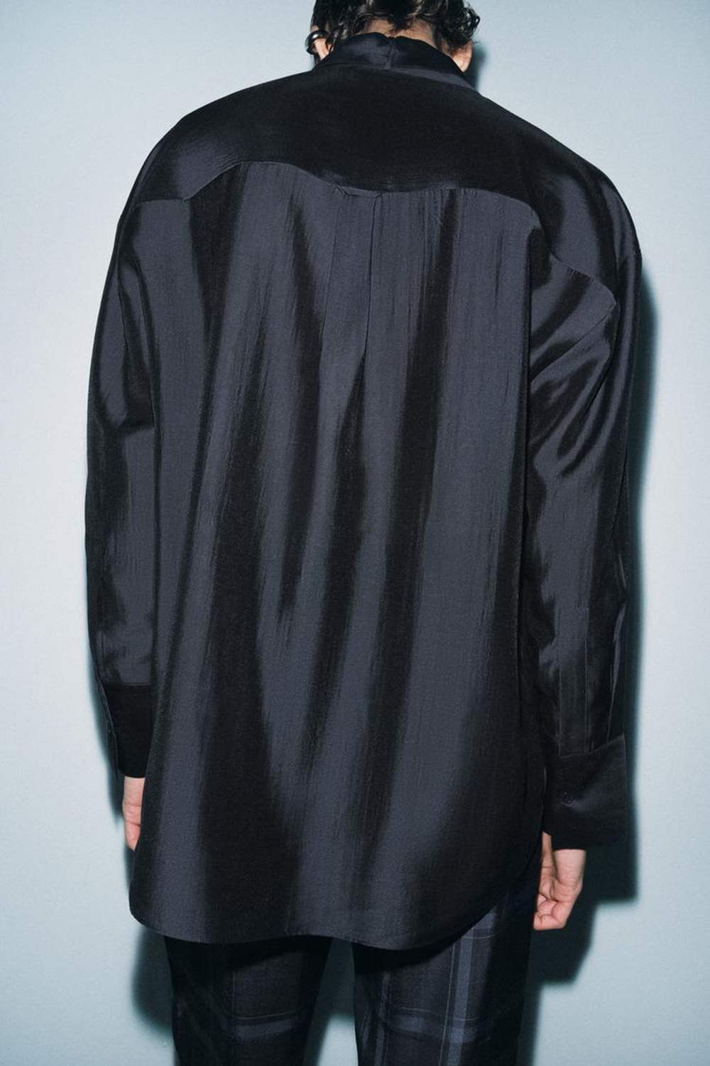 ZARA РУБАШКА С КАРМАНАМИ И ЗАВЯЗКАМИ — ZW COLLECTION, МОРСКОЙ СИНИЙ