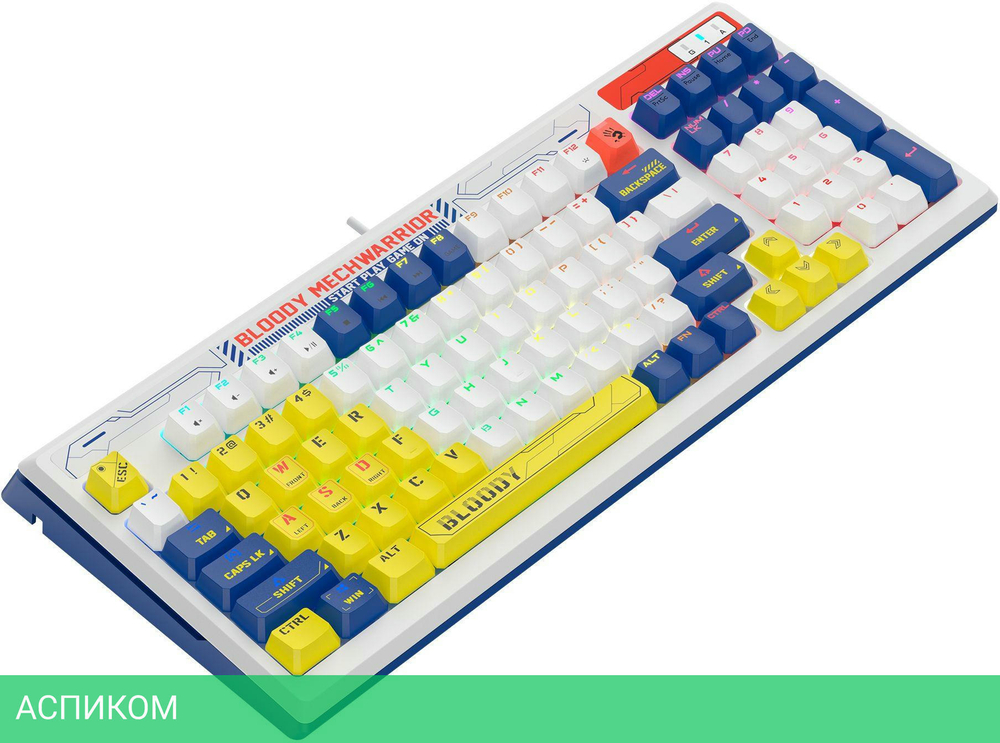 Клавиатура A4Tech Bloody B950 синий/белый