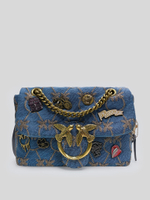 Сумка PINKO текстильная с нашивками Nadya