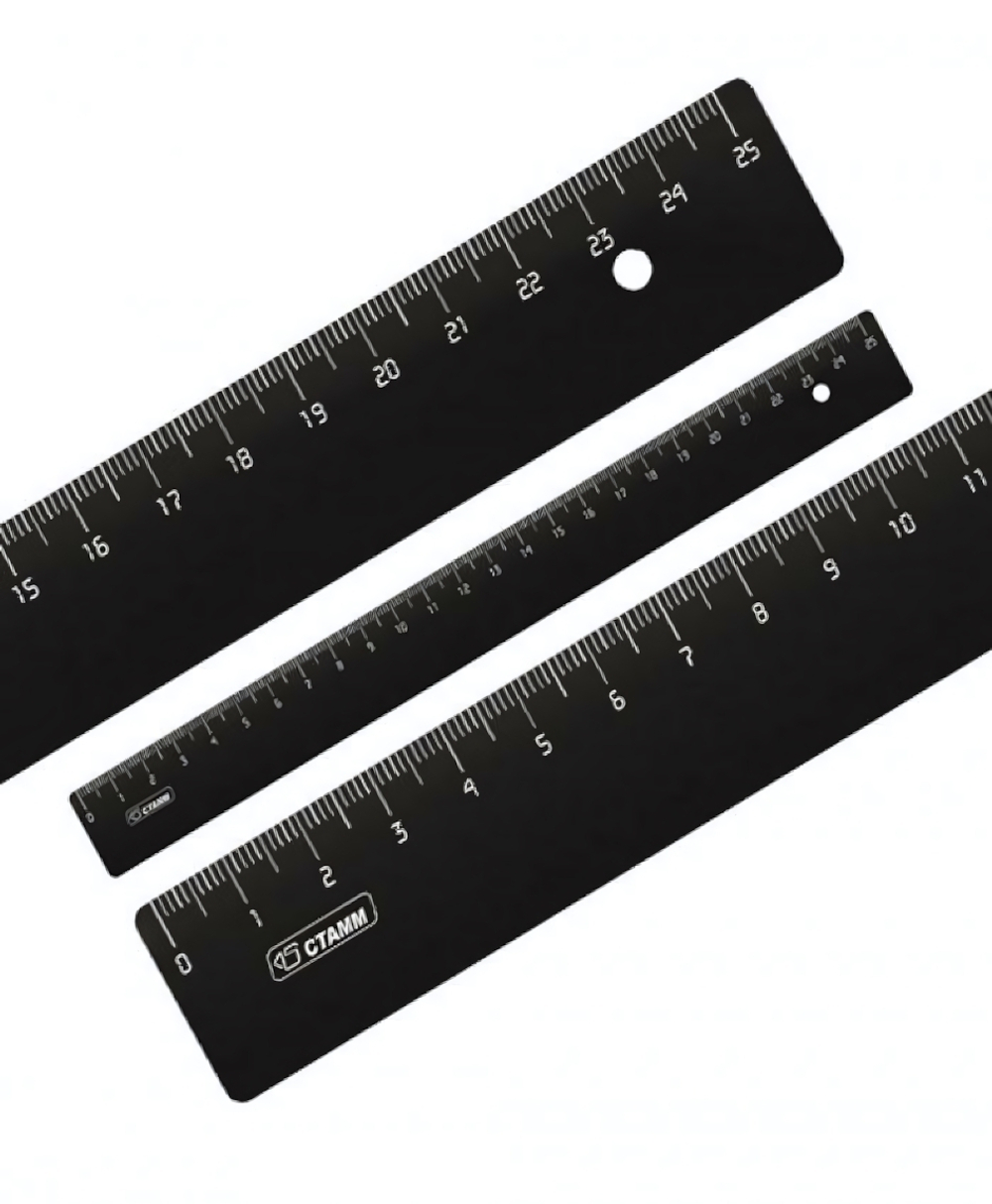 Линейка черная 30см (Стамм )