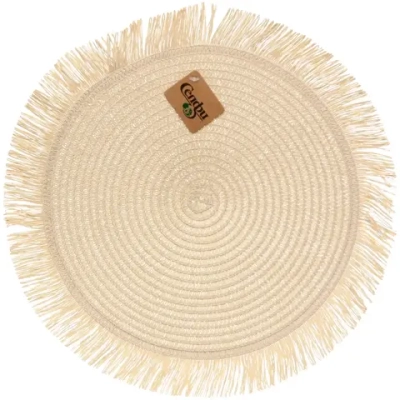 Салфетка на стол 38см плетеная «Бохо» бежевый