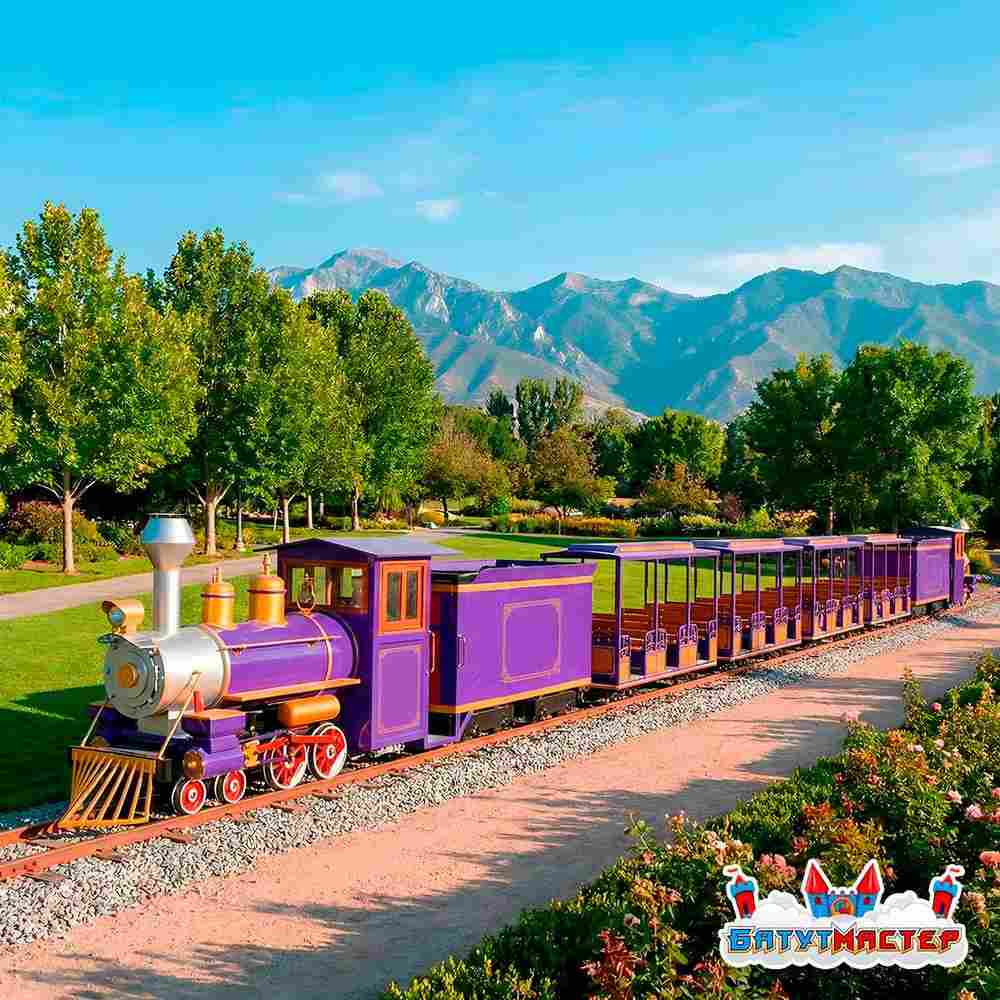 Рельсовый паровозик «Сказочный Экспресс», 4 вагона, 49 мест