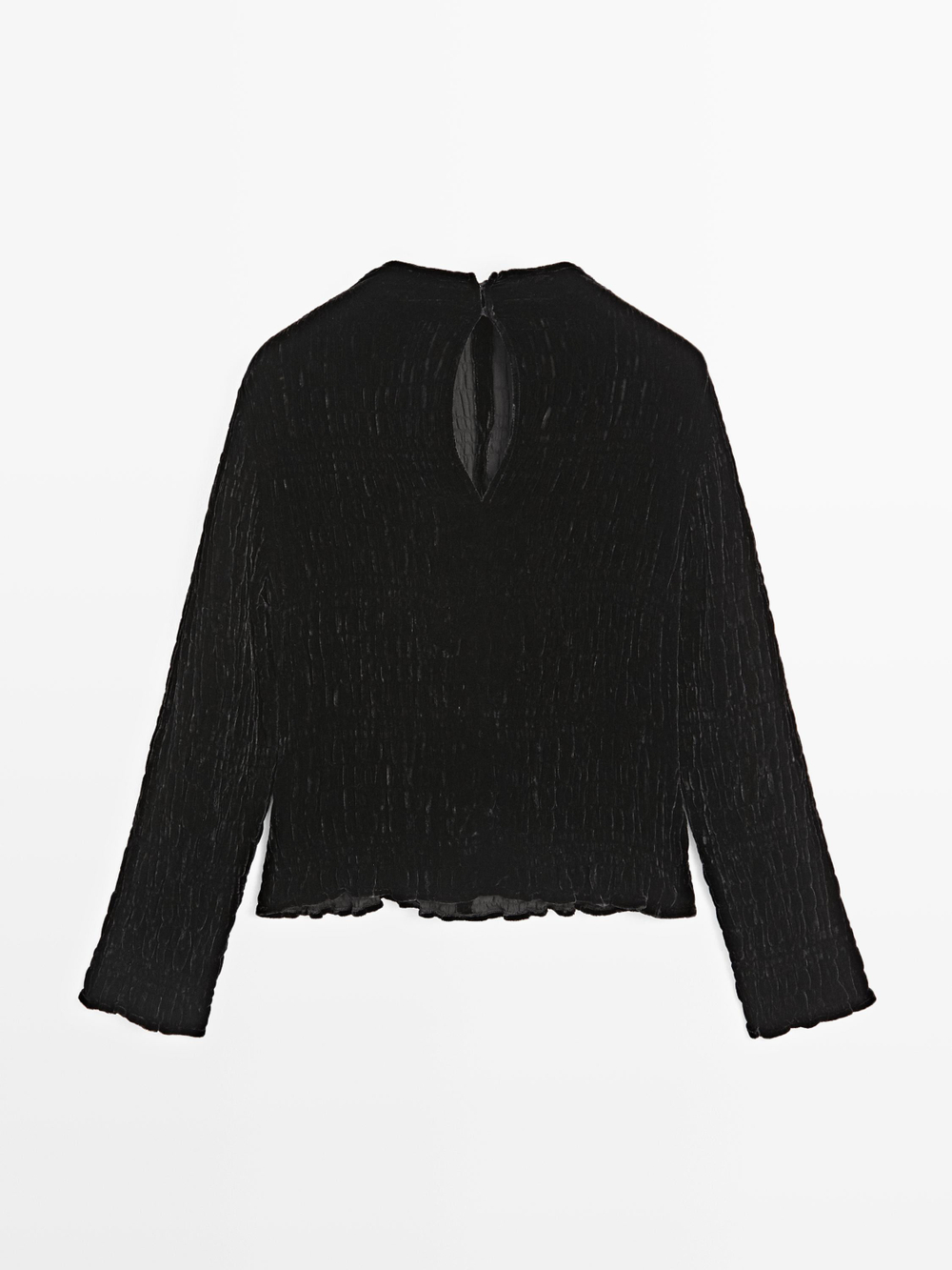 Massimo Dutti Бархатный топ, черный