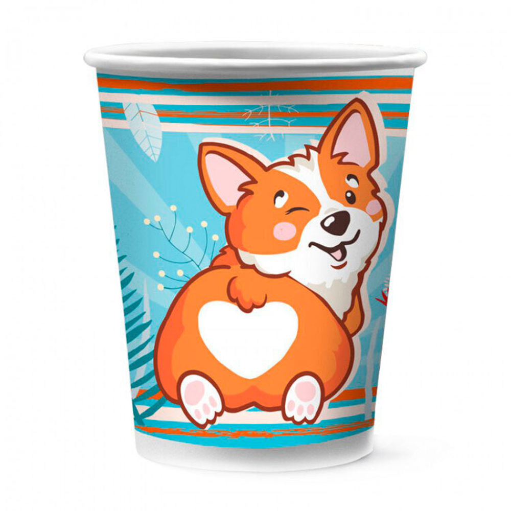Стаканы бумажные "Корги" 250 мл 6 шт