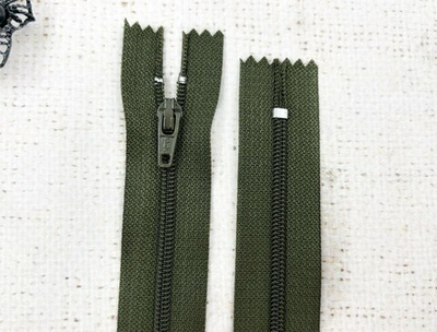 Молния брючная SBS автомат, L 20 см, Т3, н/р, хаки