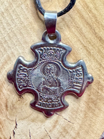 Святой Павел Нательная икона в форме креста с серебрением