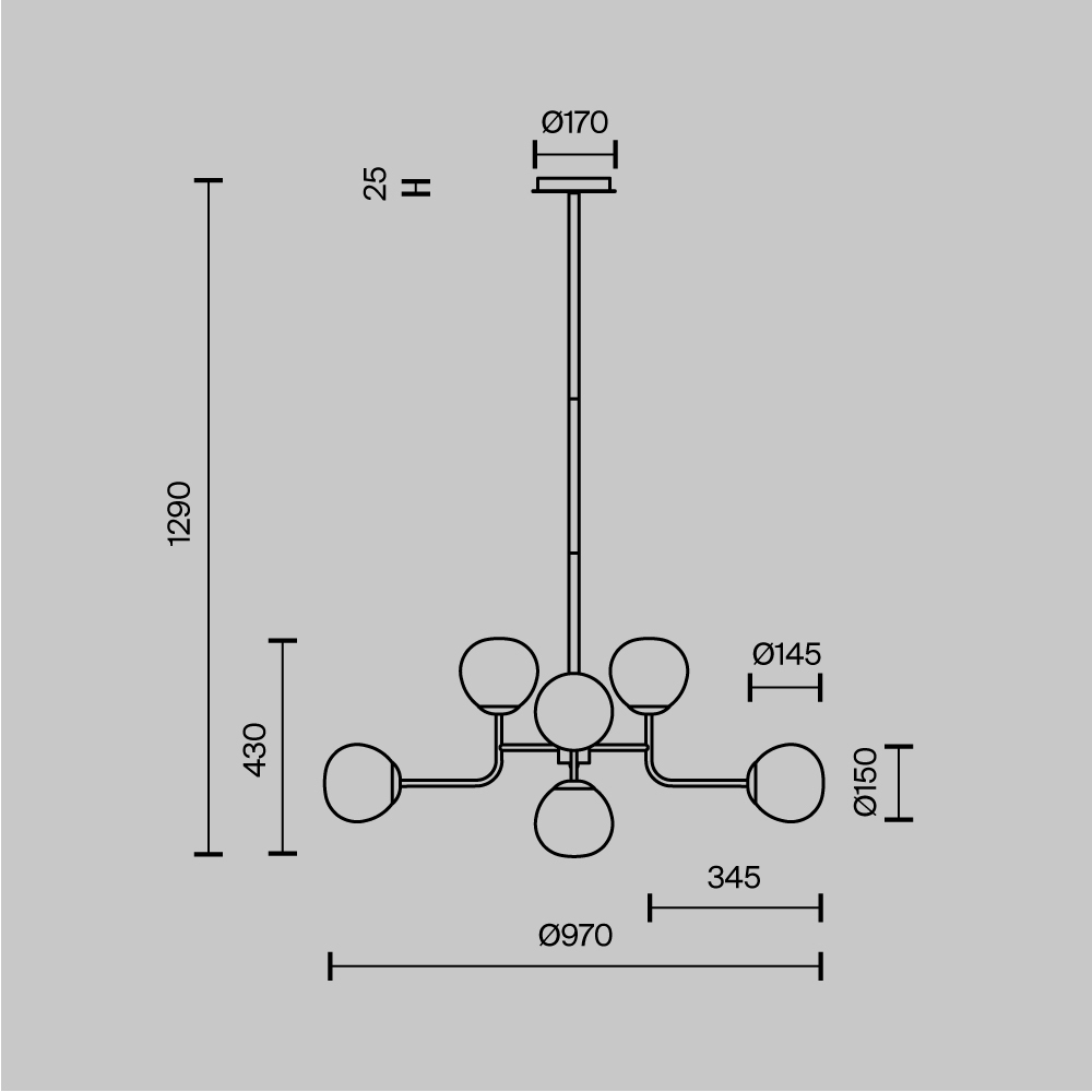 Подвесная люстра Maytoni Erich MOD221-PL-08-G