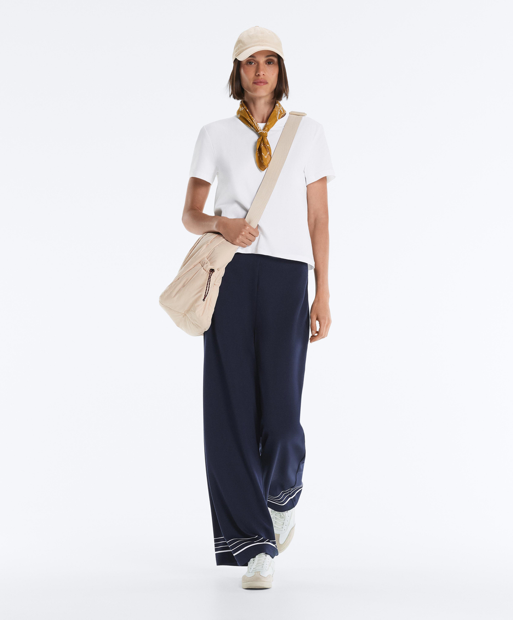 OYSHO Мягкие брюки из модала с матросской полосой, синий