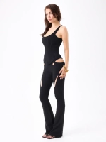 BLACK CUTOUT TROUSERS