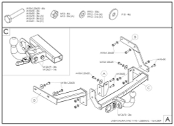 Фаркоп оцинкованный Galia L022A для Лада 4x4 Нива Урбан 2014-(паспорт и сертификат в комплекте)(без электрики)