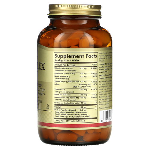 Solgar, B-комплекс «100», 250 таблеток