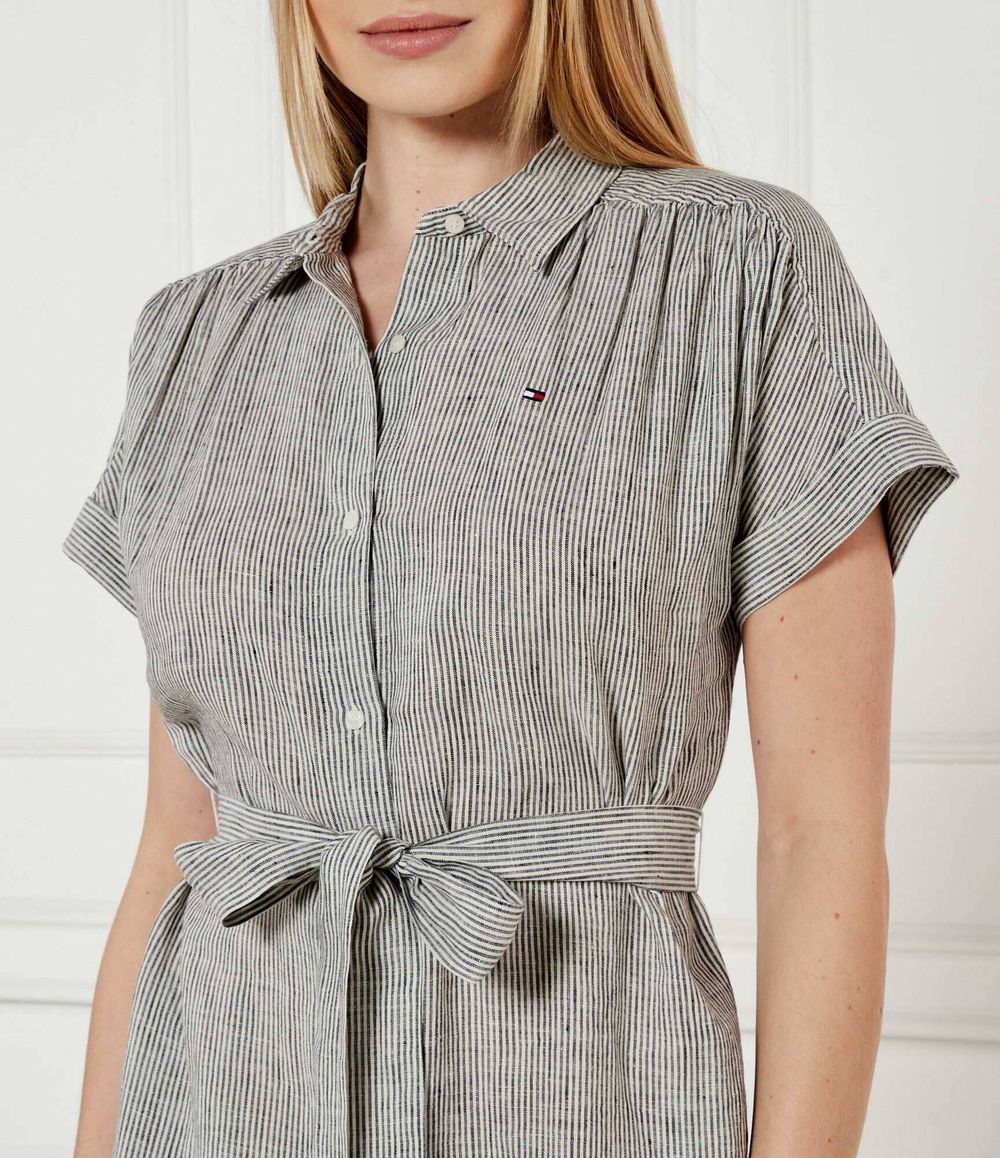 Льняное платье с ремешком Tommy Hilfiger - черный(WW0WW44653)