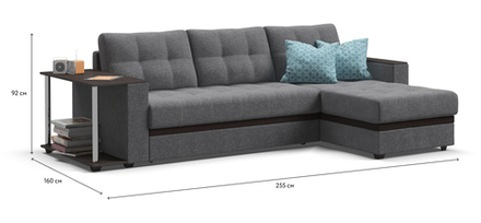 Угловой диван Атланта НПБ Рогожка Мальмо серый