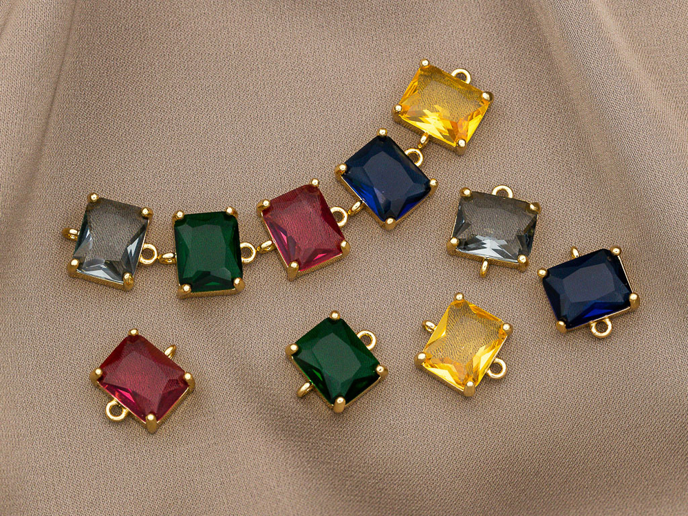 Коннектор "Citrine" 12,3мм, с желтым кристаллом