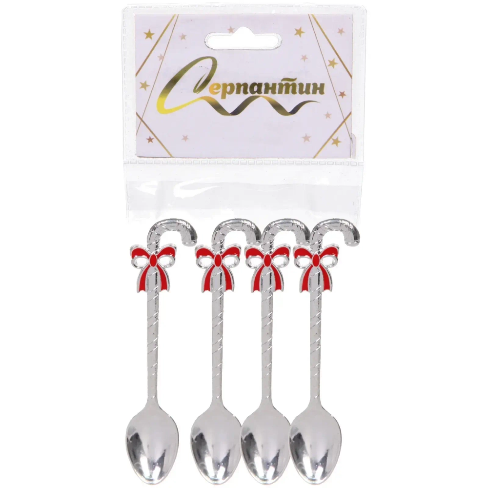 Набор ложек для десерта 4шт «Леденец», цвет серебро