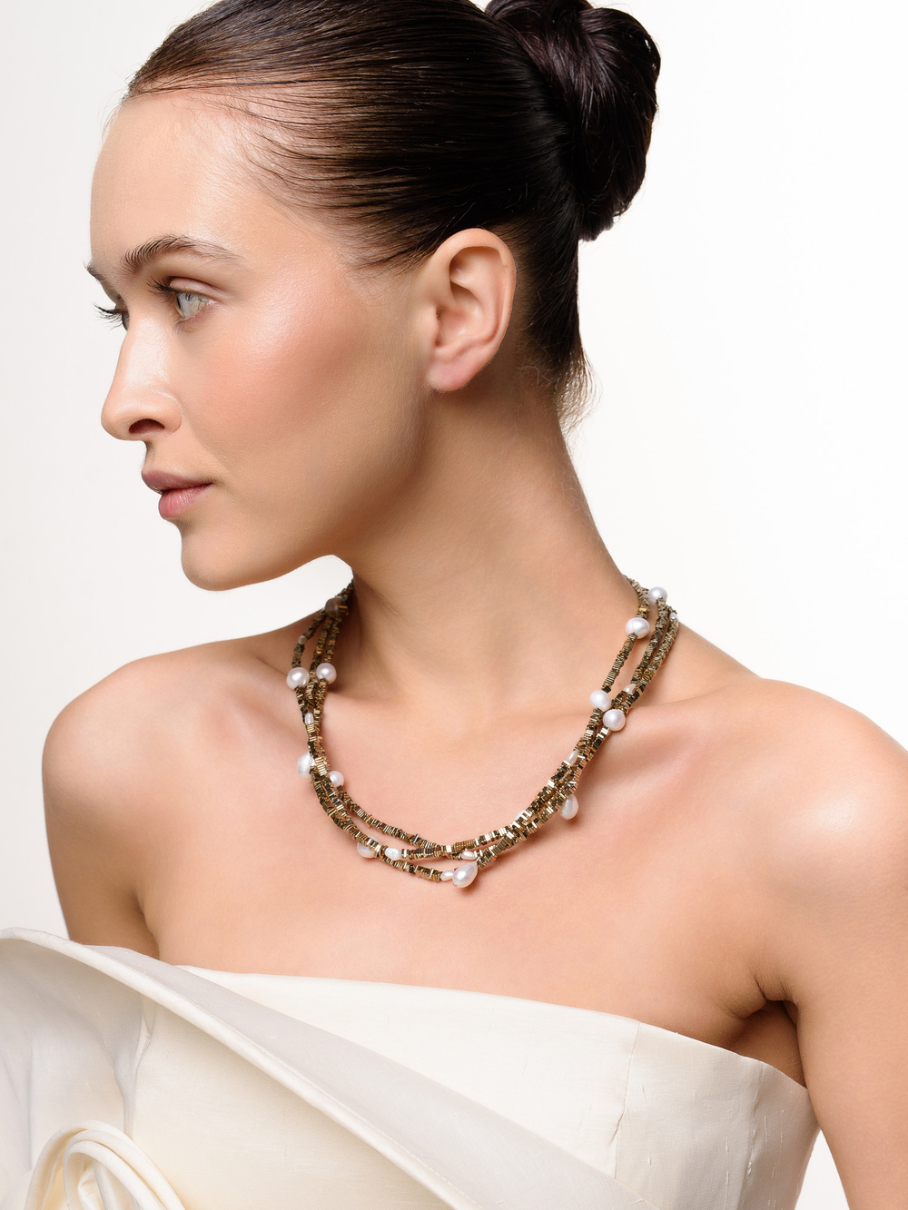 Колье "Bronze square" Silver