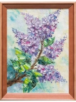 Картина маслом Ветка сирени Евсеева