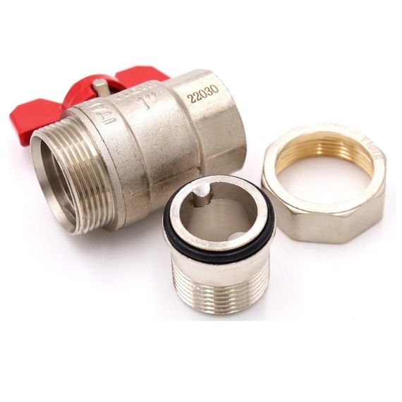 Кран VIEIR шаровый с американкой 1 НВ, кр. бабочка VR204-03 — (1)