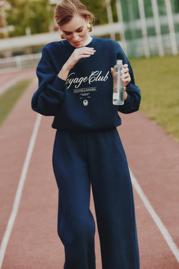 Штаны с рельефными швами Тёмно-синий