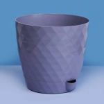 Горшок для цветов пластиковый 3л d-18см «Румба»с подоном серый шёлк