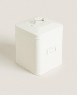 Zara Home Коробка для хранения из металла, цвет кремовый, 20.5 см