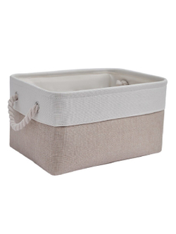 Корзина текстильная для хранения, вещей, белья, игрушек, документов, кофр 45х35х25см, бежевая