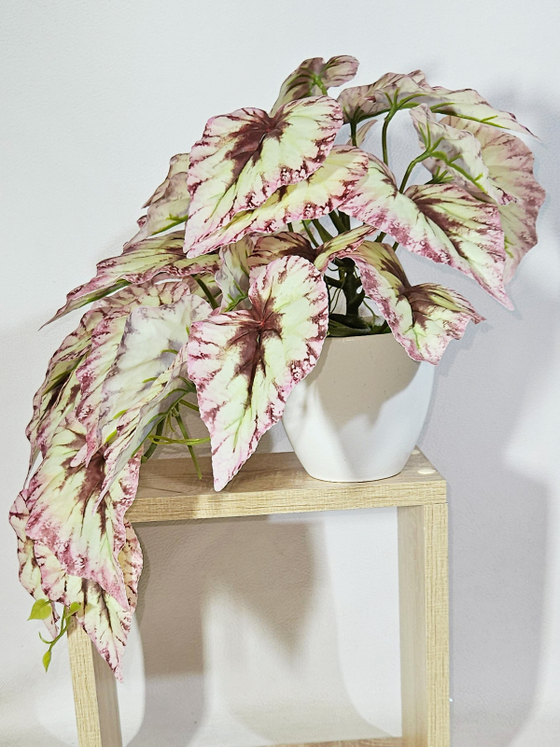 Искусственная Бегония розовая 40см в кашпо