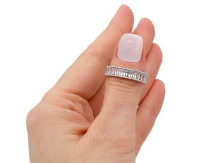 Кольцо с прозрачными кристаллами, 5мм, цвет серебро