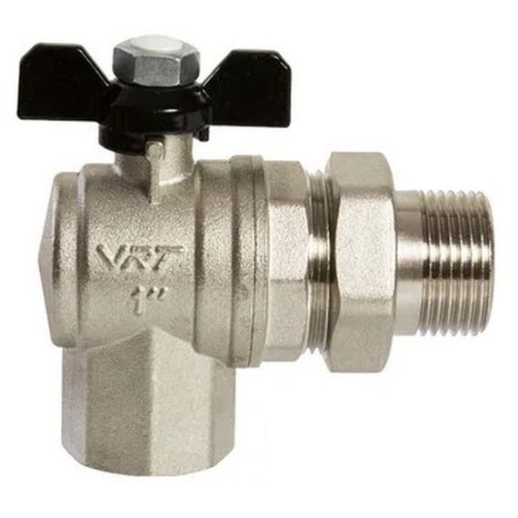 Кран VRT шаровой со сгоном угловой 1 бабочка купить в Москве и Московской области по низкой цене с доставкой по России — (4) Кран VRT шаровой со сгоном угловой 1 бабочка — (4)