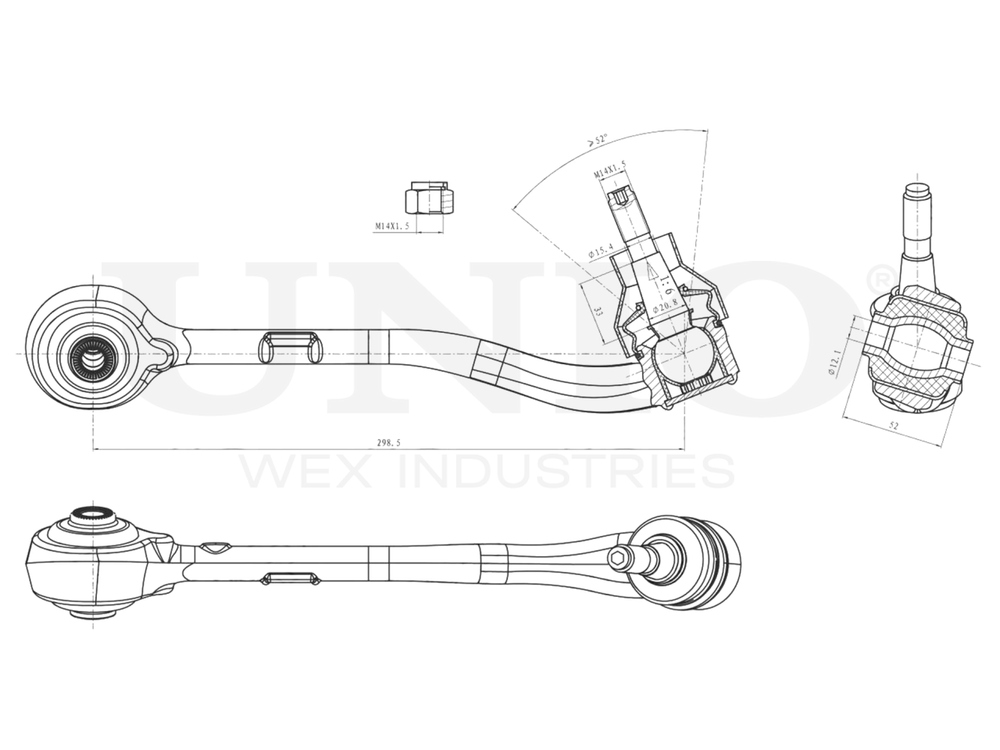 Рычаг подвески поперечный передний нижний левый UNIO SSP-40059