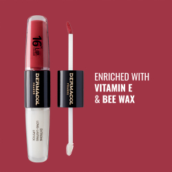 Dermacol 16H Lip Colour - Долговременная помада и блеск для губ оттенок 28 Royal Peony, 2 ml