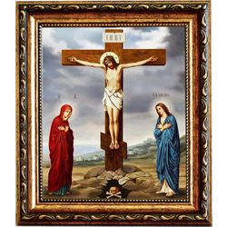 Распятие Господа Иисуса Христа. Икона на холсте.