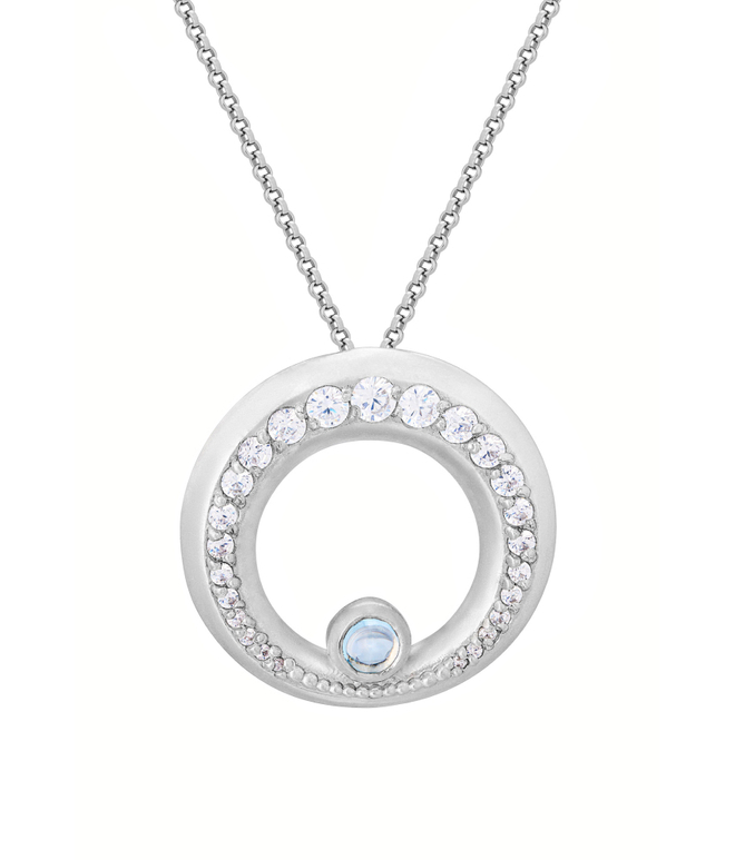 Подвес большой из серебра со вставками из топаза и бесцветных фианитов